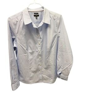 Talbots Women's Light Blue Professional Business Casual Button Shirt Size 10P